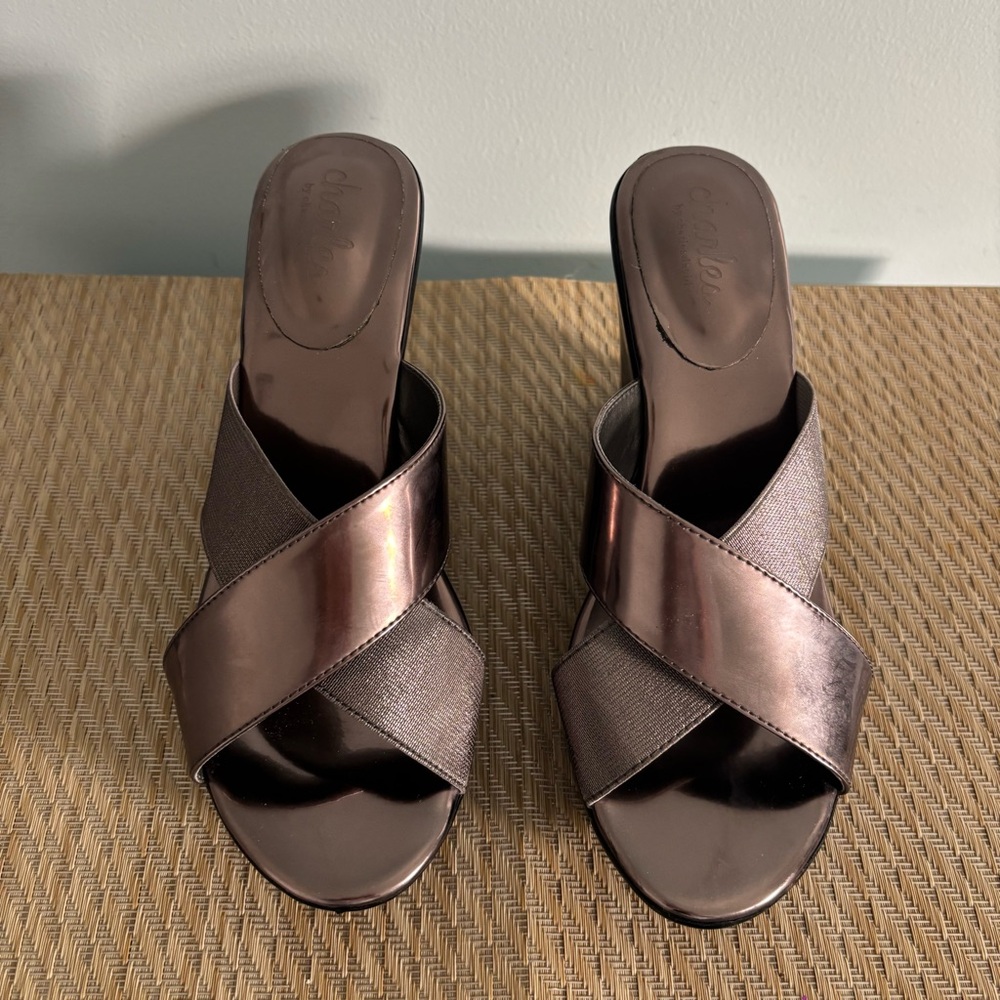 Metallic Wedge Sandals